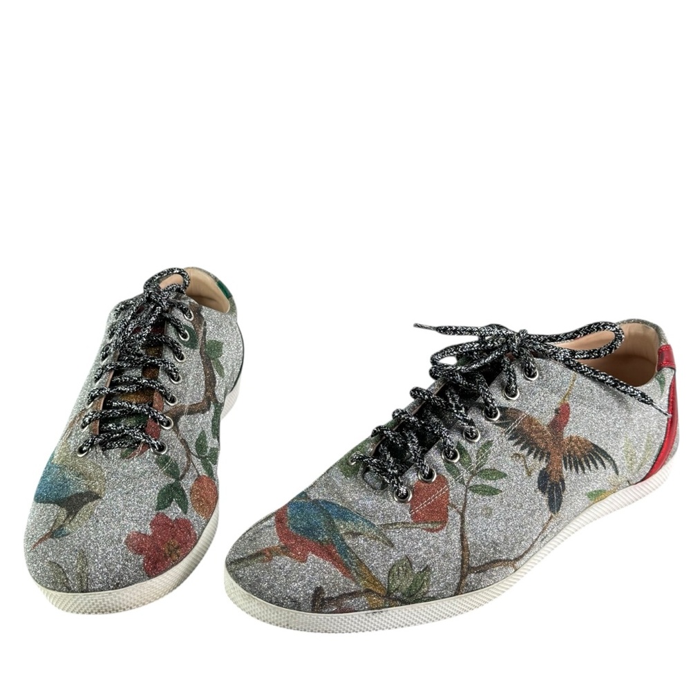 GUCCI 449985 Sparkle Tian Bird Silk Men's Sneakers Made in Italy 10-10.5US - Picture 3 of 12
